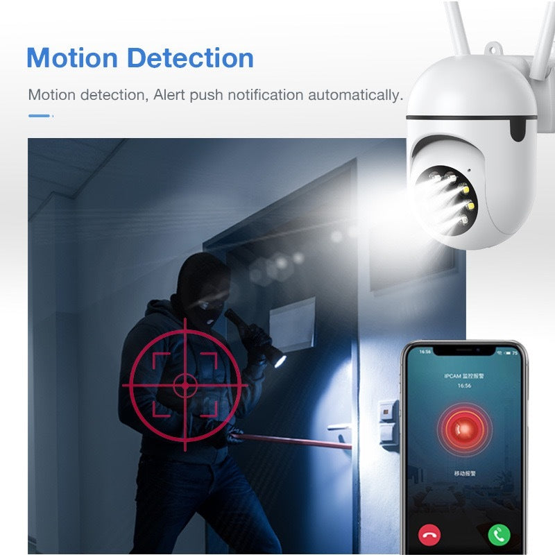 1080P Outdoor Wired WiFi PTZ Security Camera, 2.4G&5GWiFi, Auto Tracking, 2 Way Audio, Spot Night Vision, SD Card & Cloud Storage