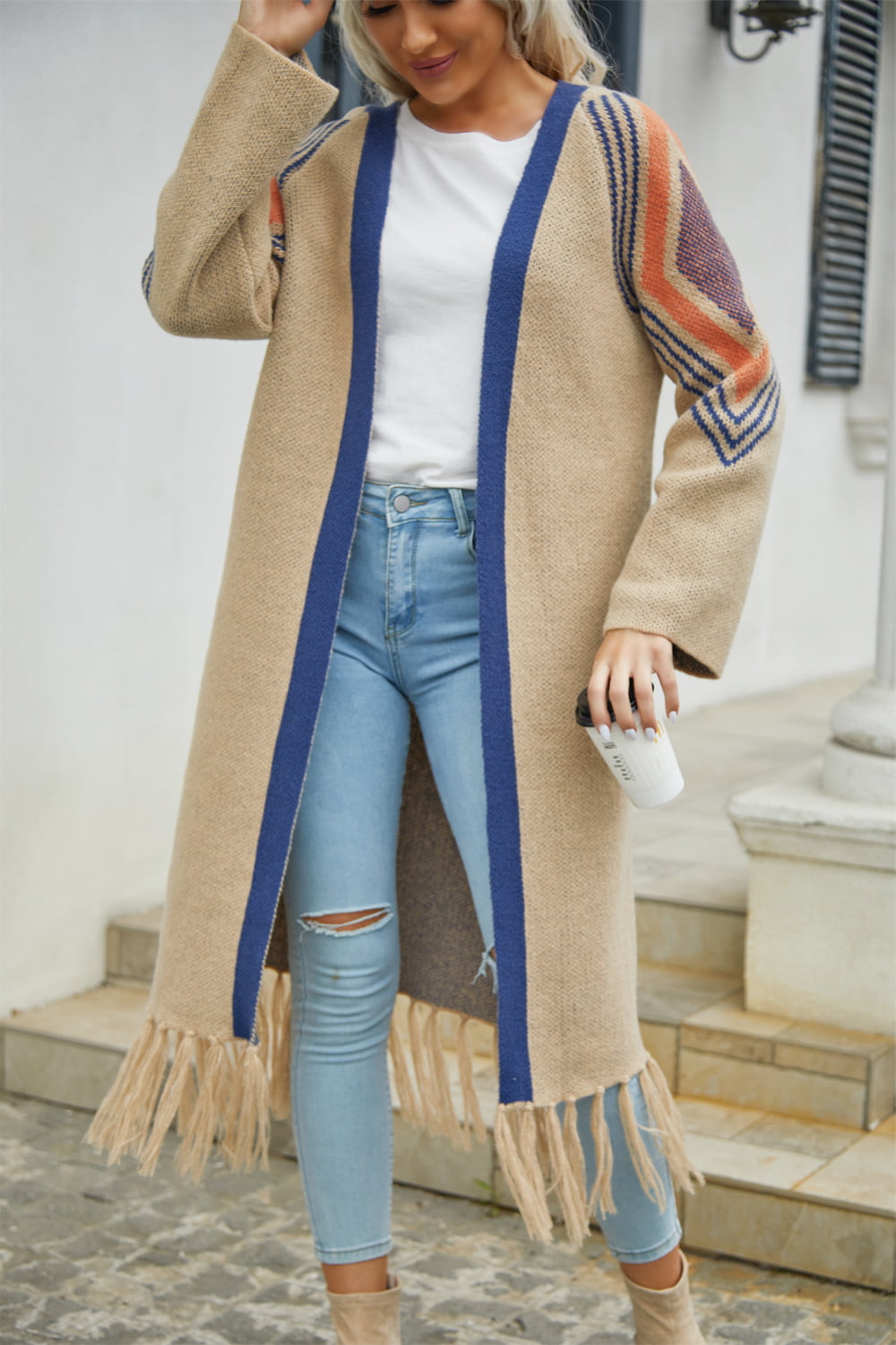 Geometric Duster Cardigan