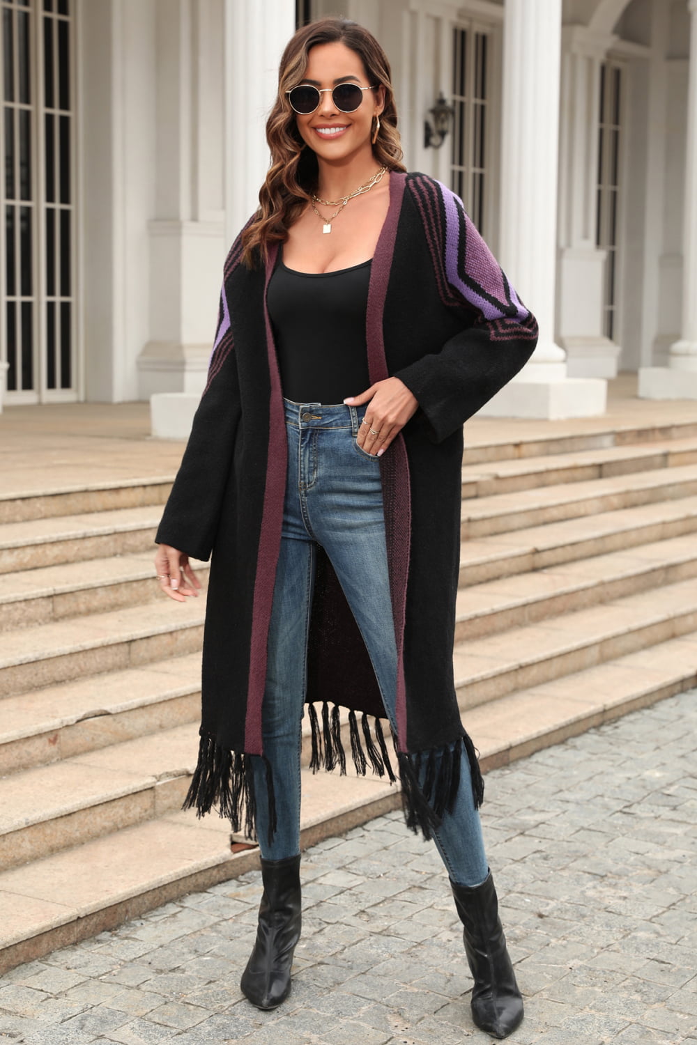 Geometric Duster Cardigan