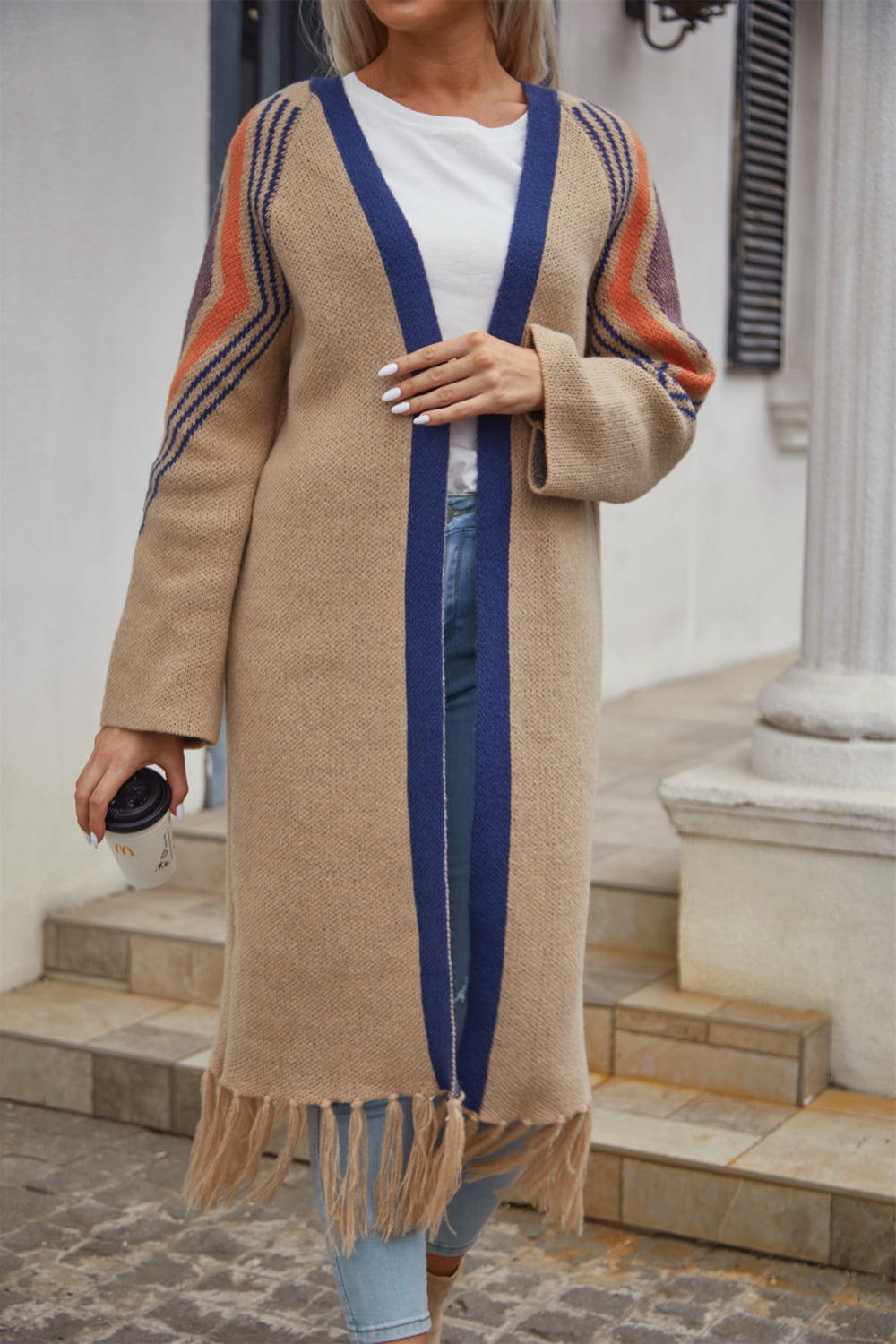 Geometric Duster Cardigan