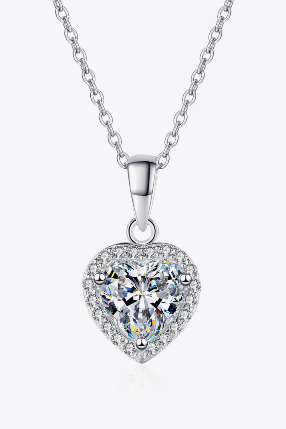 1 Carat Heart Pendant Chain Necklace