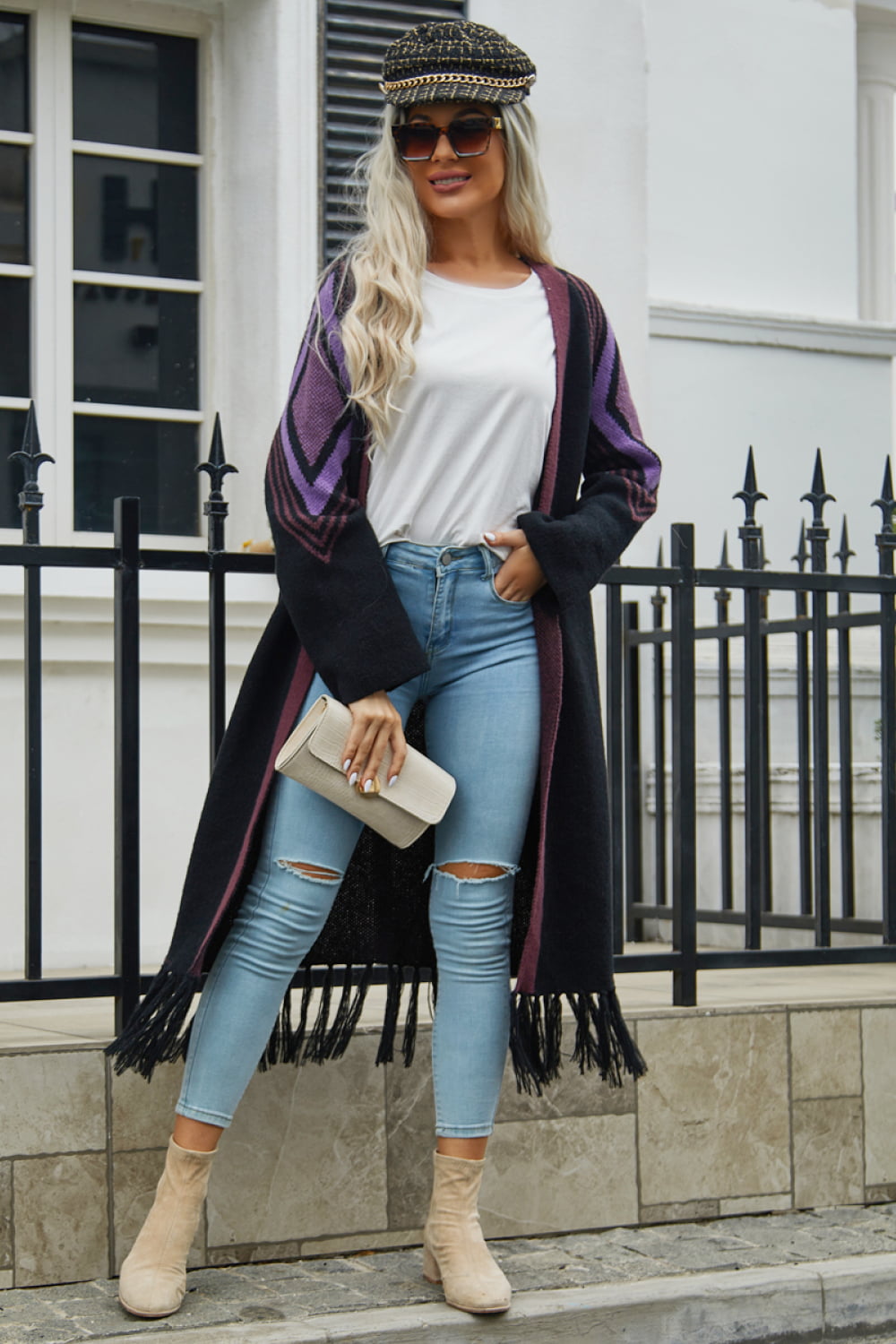 Geometric Duster Cardigan