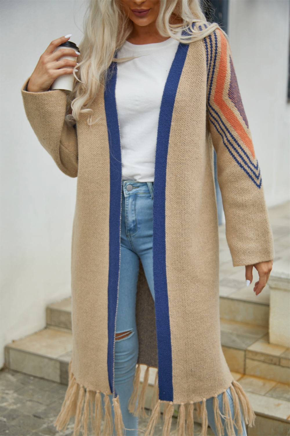 Geometric Duster Cardigan