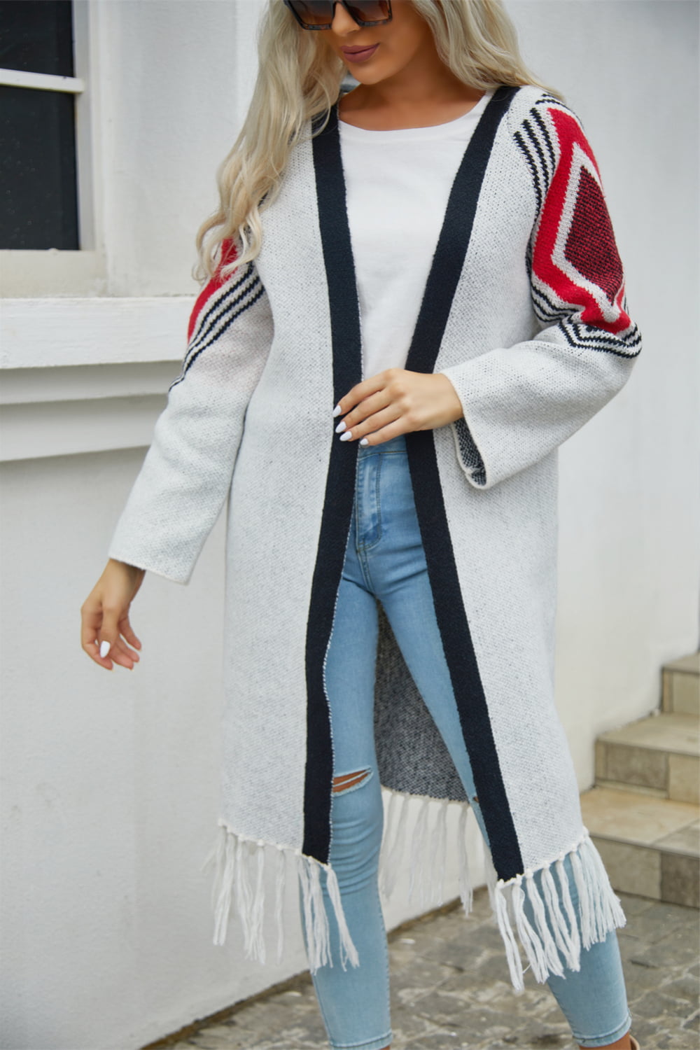 Geometric Duster Cardigan